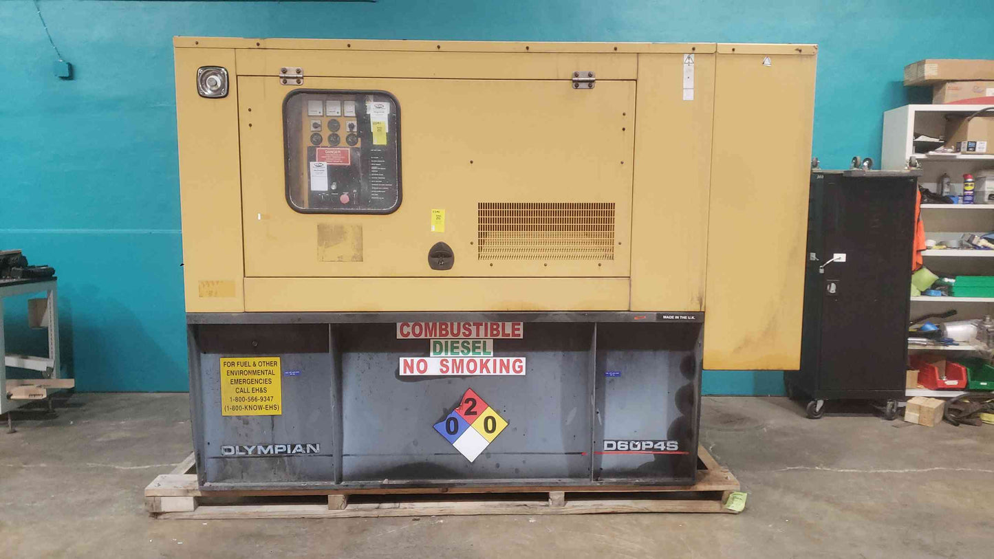 Olympian D60P4S 60KW 240/120V 250A 1PH Diesel 1062.5 Hrs. TESTED(SKU: 113191)
