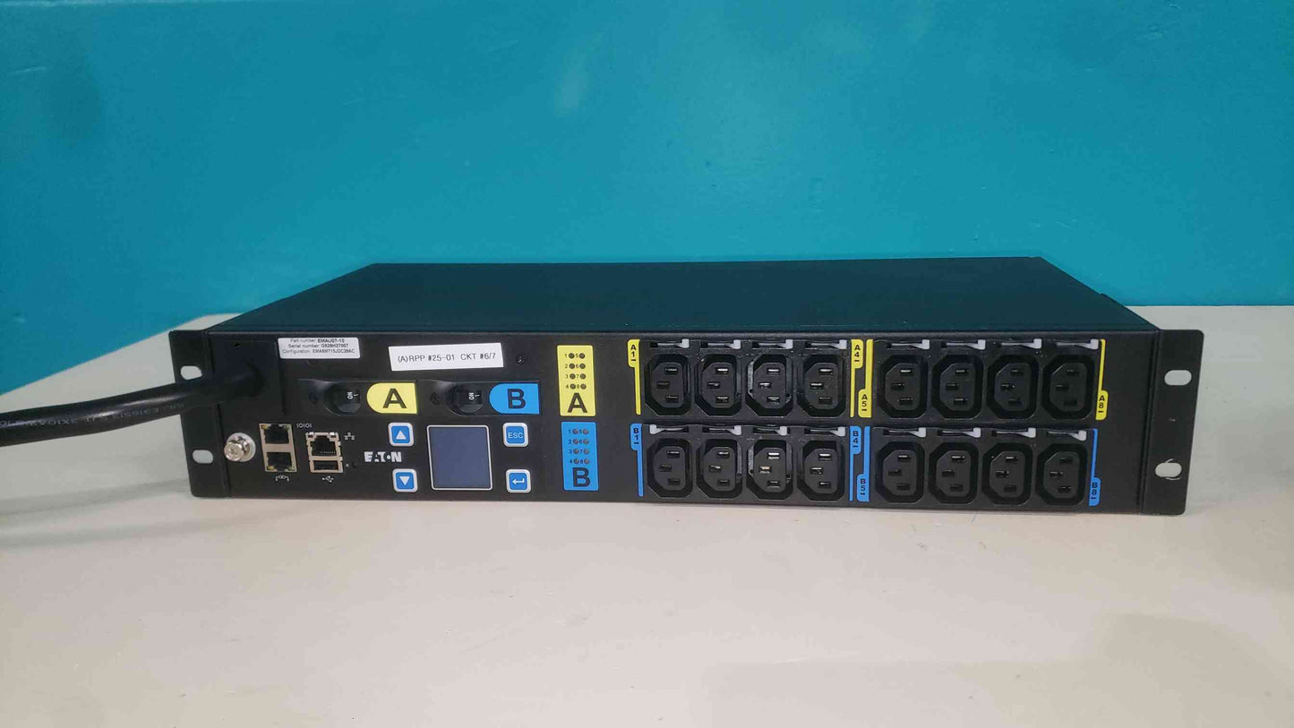 Eaton EMAU07-10 ePDU G3 Managed 0U 30A 208V-240V Outlet-Level Monitoring/Switching L6-30P