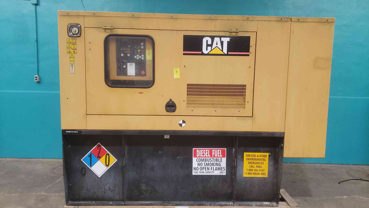 AS-IS 2006 Caterpillar D60-4S 60kW Diesel Generator CAT C4.4 120/240V 1-PH 250A Standby 414 Hrs. (SKU: 113309)
