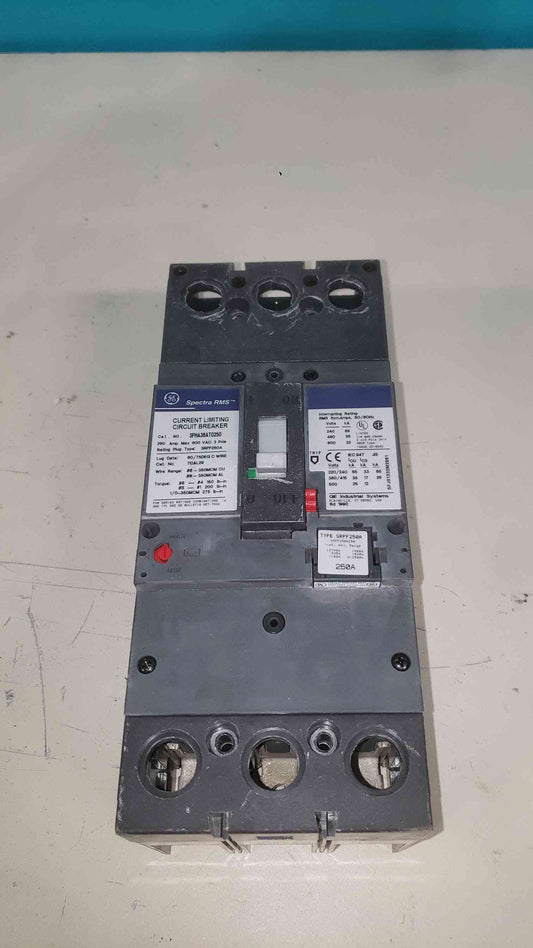 GE Spectra RMS SFHA36AT0250 250A Hi-Break Circuit Breaker 3-Pole 600V w/ 250A Plug (SKU: 113323)