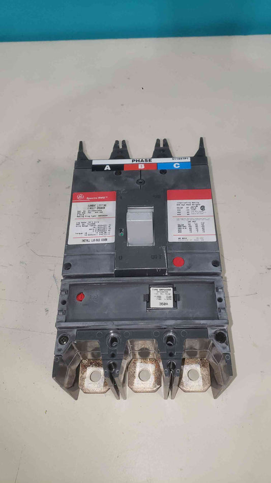 GE Spectra RMS SGLA36AT0400 400A Frame Circuit Breaker 600V 3-Pole w/ 350A Plug (SKU: 113326)