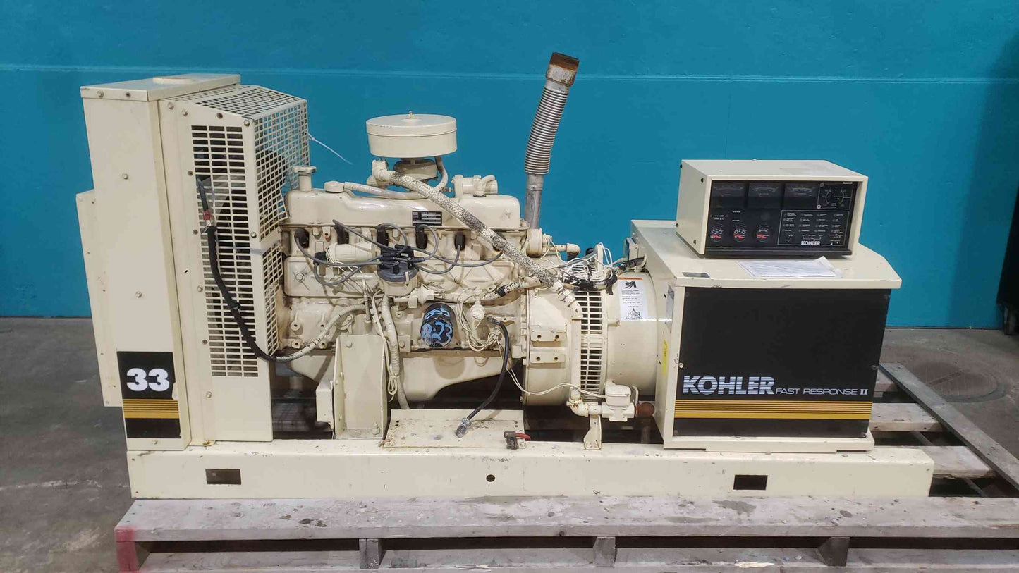 KOHLER 30KW 33KW 33RZ82 120/240 Multi-Phase 99A LP/NG 885 Hrs. TESTED (SKU: 113343)