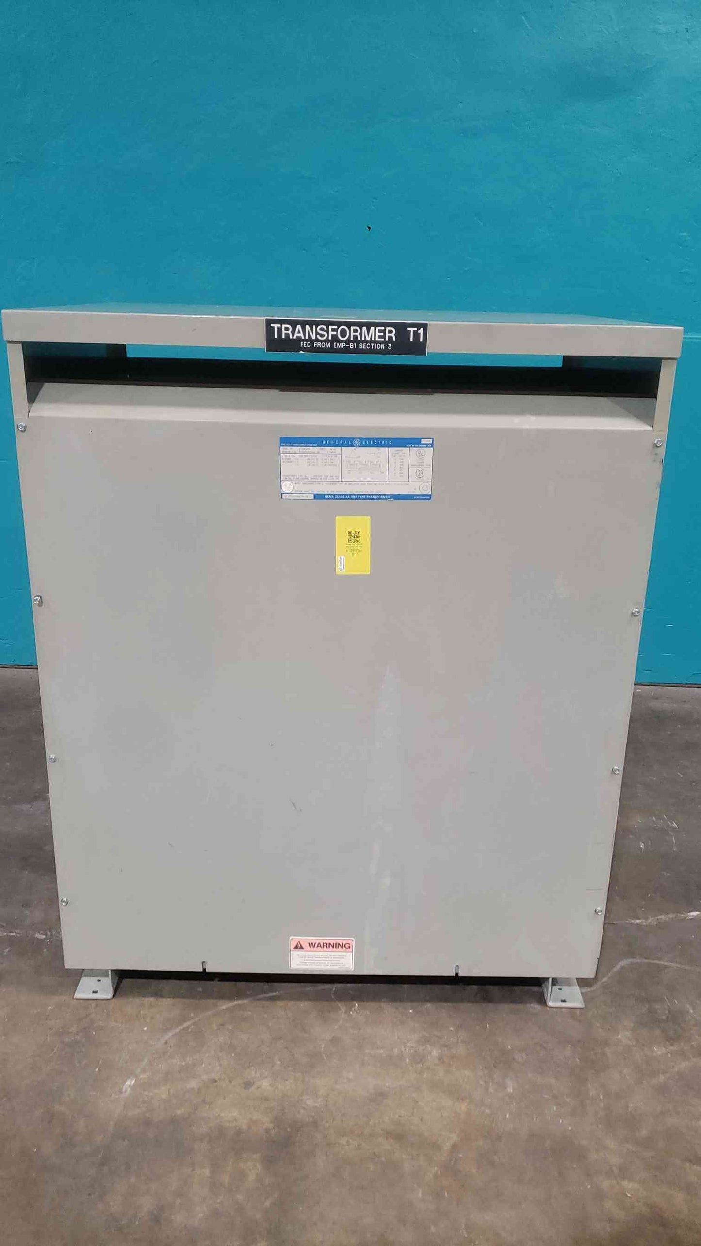 GE 300 KVA Dry Type Transformer 3 Phase 480V to 208Y/120V 9T23B3878 Type QL AL (SKU: 113377)