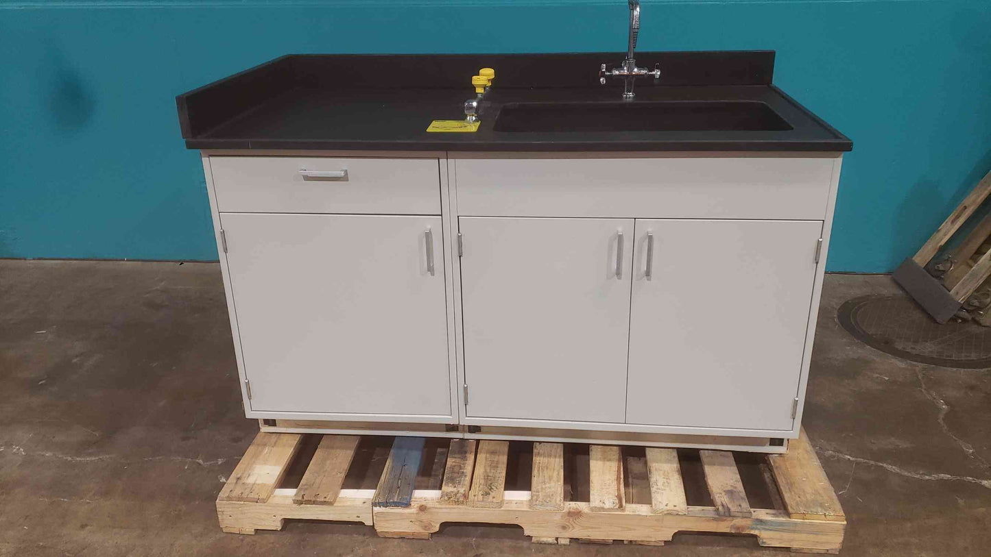 Fisher Hamilton 61" Lab Sink Bundle Faucet Eyewash & Counter Space (SKU: 113487)
