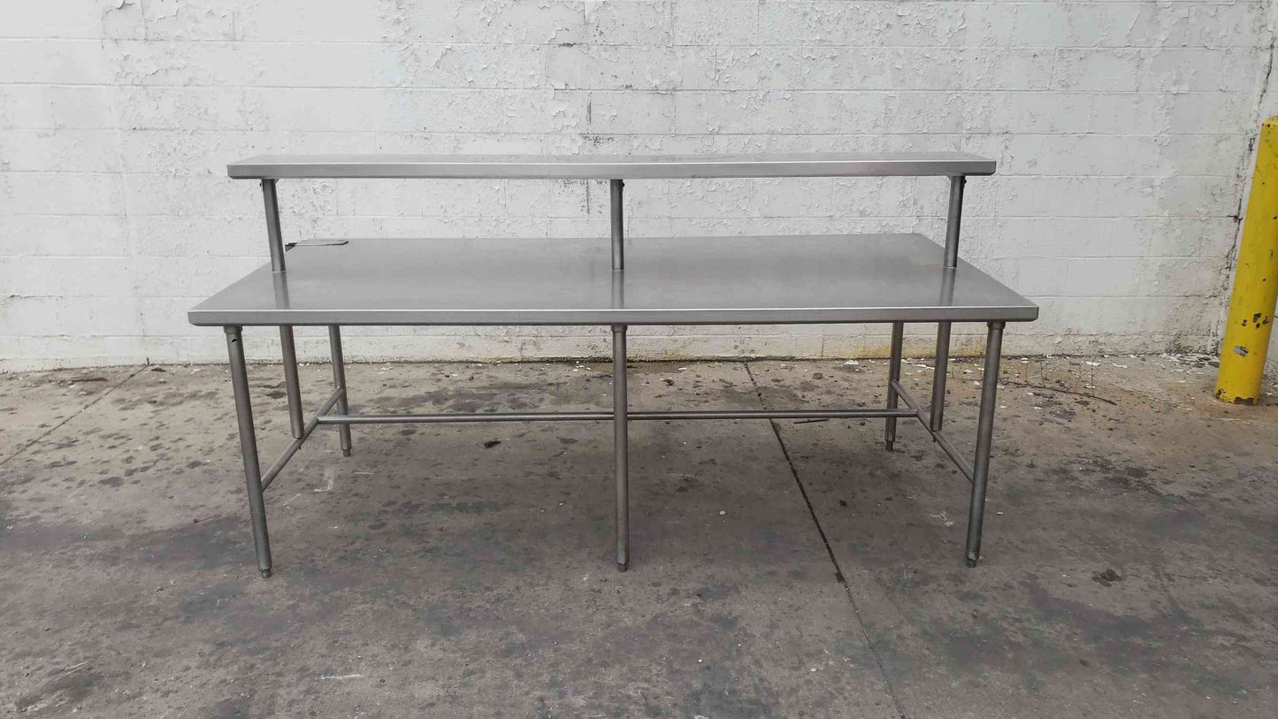 Stainless Steel Commercial Kitchen Prep Table Workstation Single Tier Overshelf