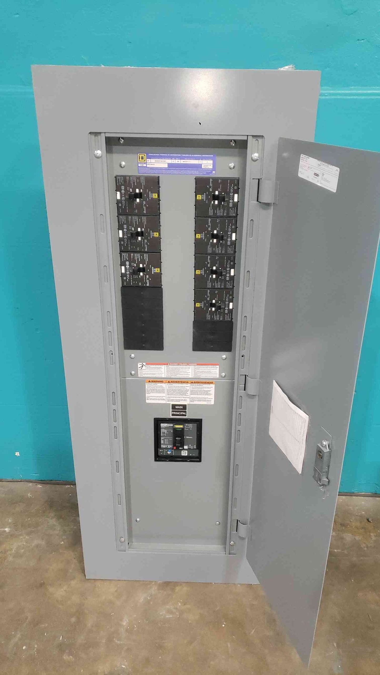 Square D NF 200A 480Y/277V 3 Phase Panelboard 200A Main EDB 90A 50A 30A 3-Pole Breaker