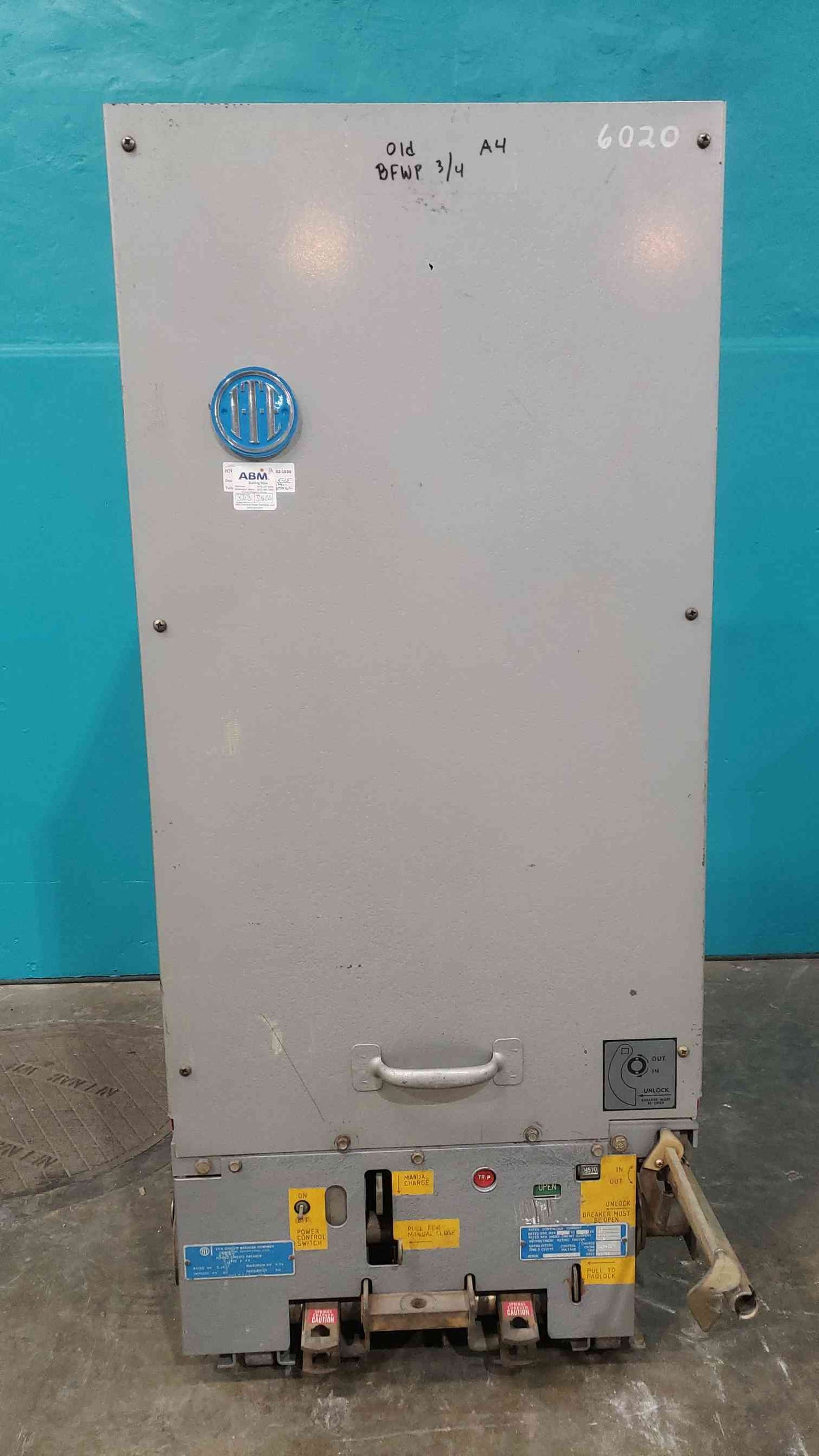 ITE 5HK250 1200A 5KV Power Circuit Breaker 5HK 250 MVA 125VDC Draw Out