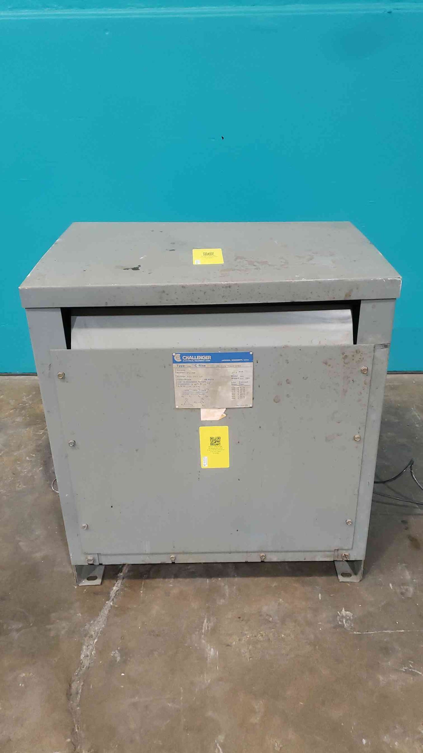 Challenger 37.5 KVA Transformer 480V to 208Y 120V 3 Phase Dry Type 372-415 3BN