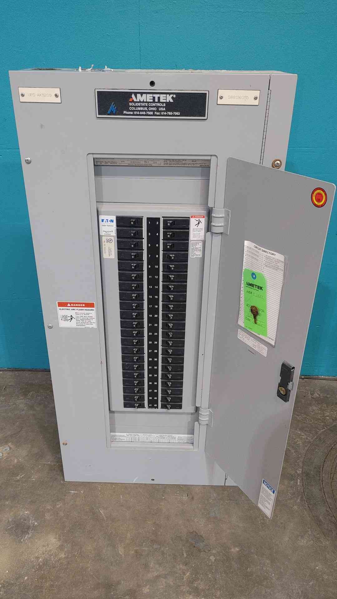 Eaton Cutler-Hammer PRL1a 225A 120/240V 1 Phase 42 Ckt Panelboard Loaded 20A Black