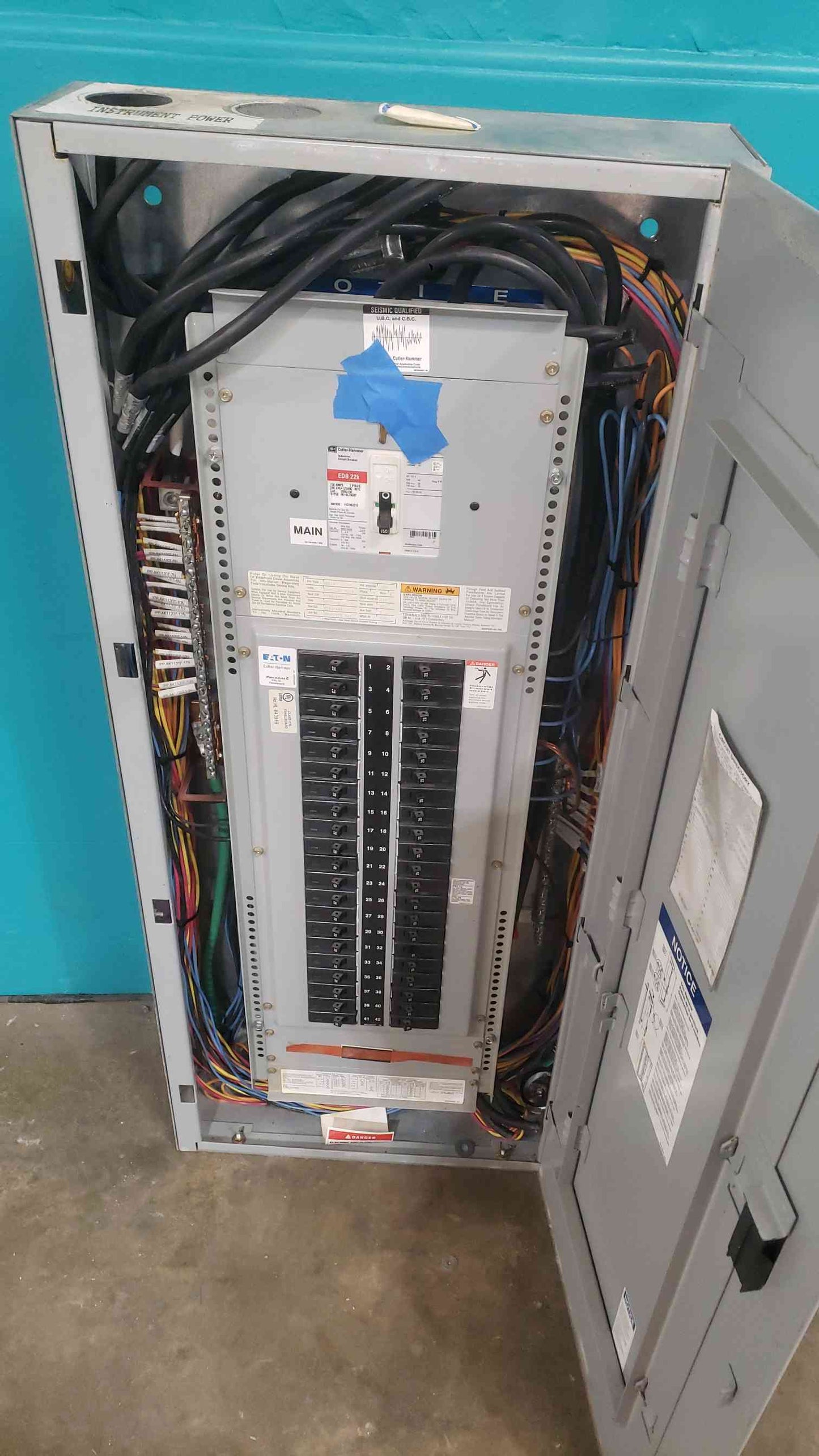 Eaton Cutler Hammer PRL1A 3 Phase Panelboard 150A Main EDB 42x 20A Box EZB2048BR