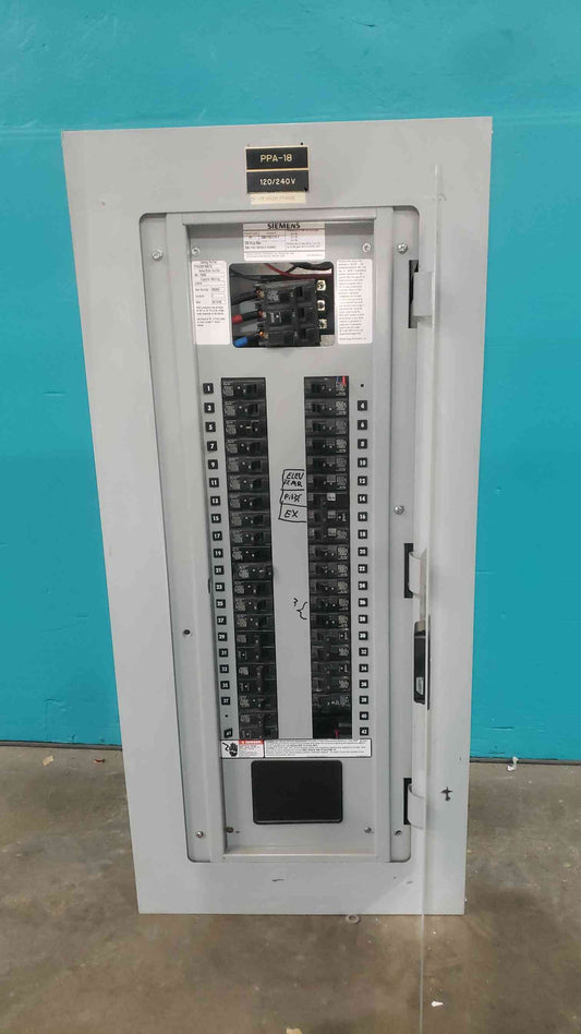 Siemens P1 250A 120/208V 3 Phase Panelboard Main Breaker 27x 20A 9x 15A P1C42QH150CTS