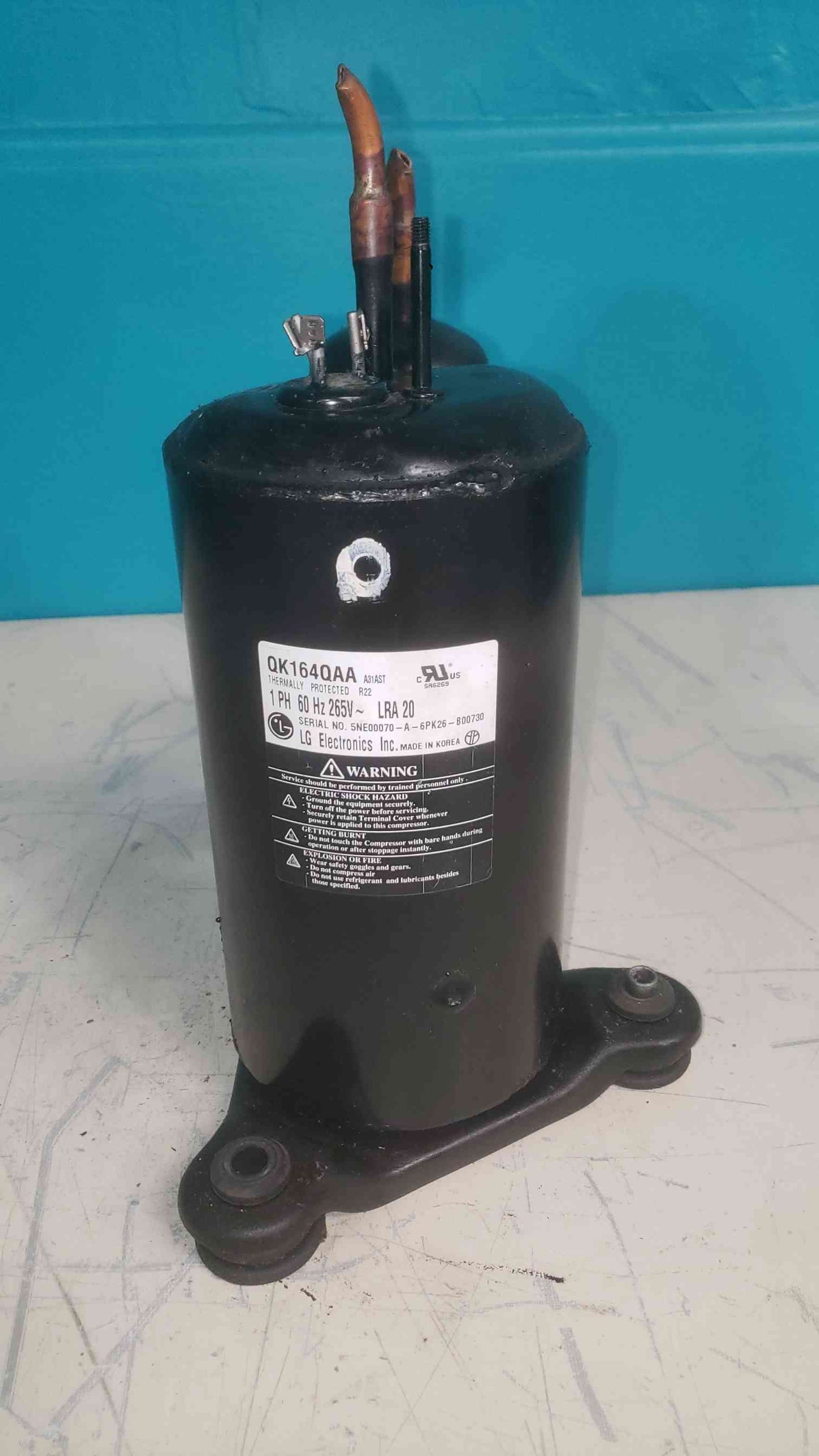 LG Rotary AC Compressor QK164QAA R22 265V 1PH 10k BTU PTAC Mini Split Motor HVAC