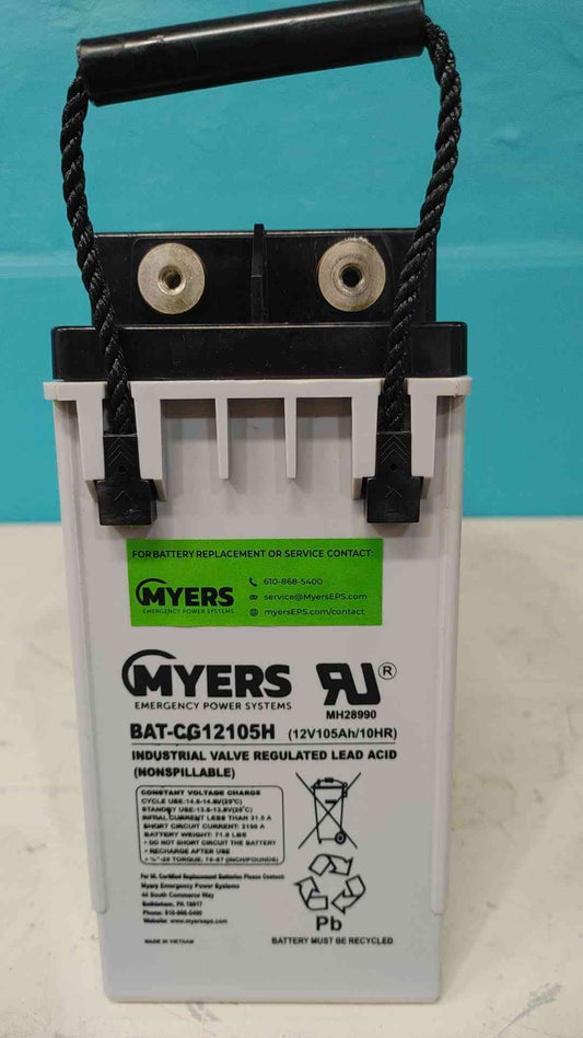 Myers BAT-CG12105H 12V 105Ah Front Terminal AGM UPS Telecom Battery CG12105H