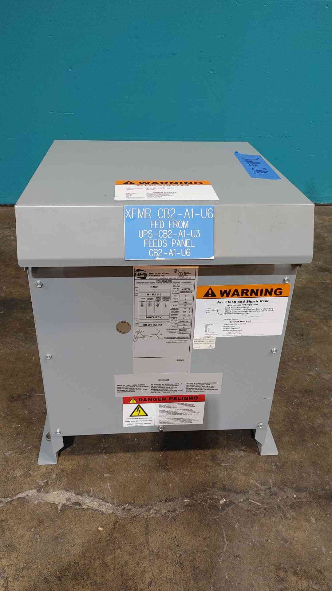 Hammond HPS 15 kVA 3 Phase Transformer 416V to 208Y 120V Copper NEMA 3R NMK015HBCN