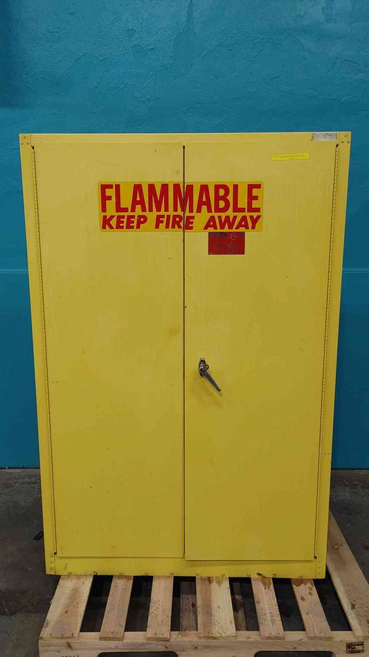 Eagle 4510 Flammable Safety Cabinet 45 Gal Storage OSHA NFPA 30 FM Approved Yellow