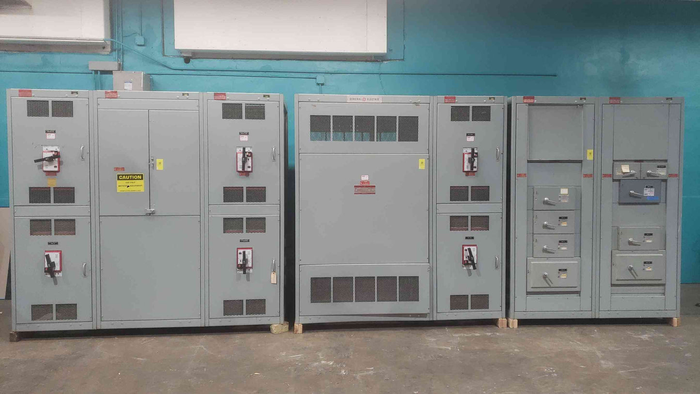 GE AV-Line 1600A Switchboard Lineup 3PH 480V/208V with 500kVA Transformer Breakers