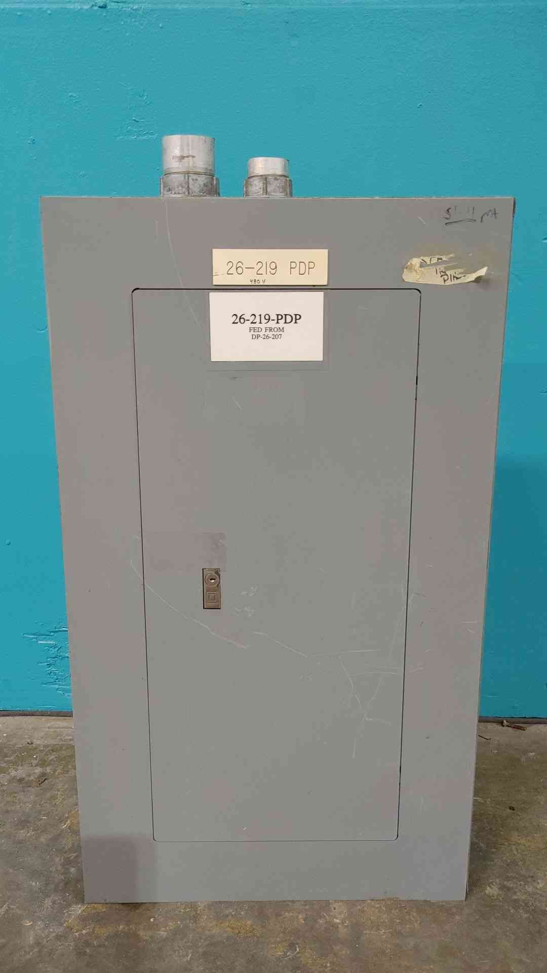 Square D NEHB Panelboard 125A 480V 3PH PDP 100A Main Breaker 2x 20A 3P