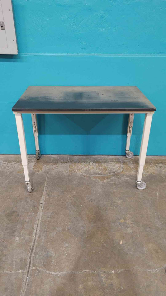 48" Lab Table On Wheels With Adjustable Height