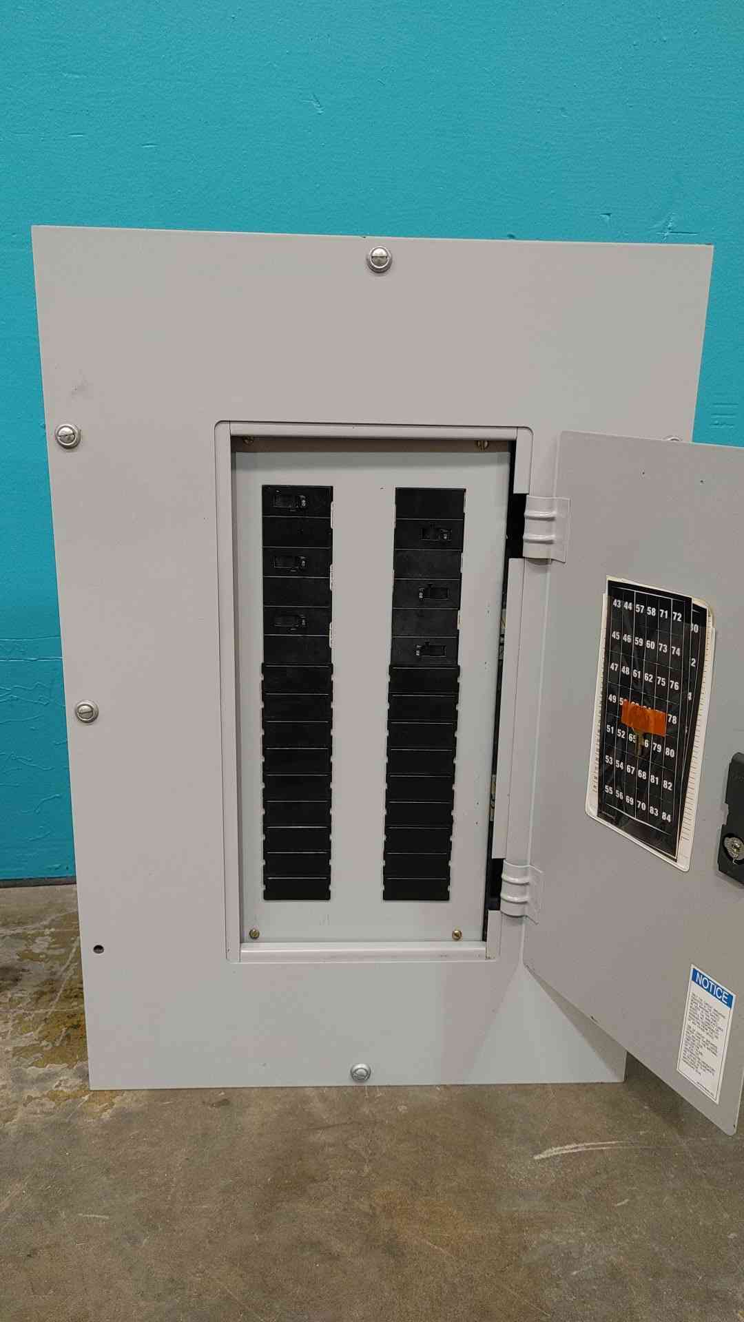 Square D I-Line Distribution Panelboard Loaded with 20A 40A 60A Circuit Breakers