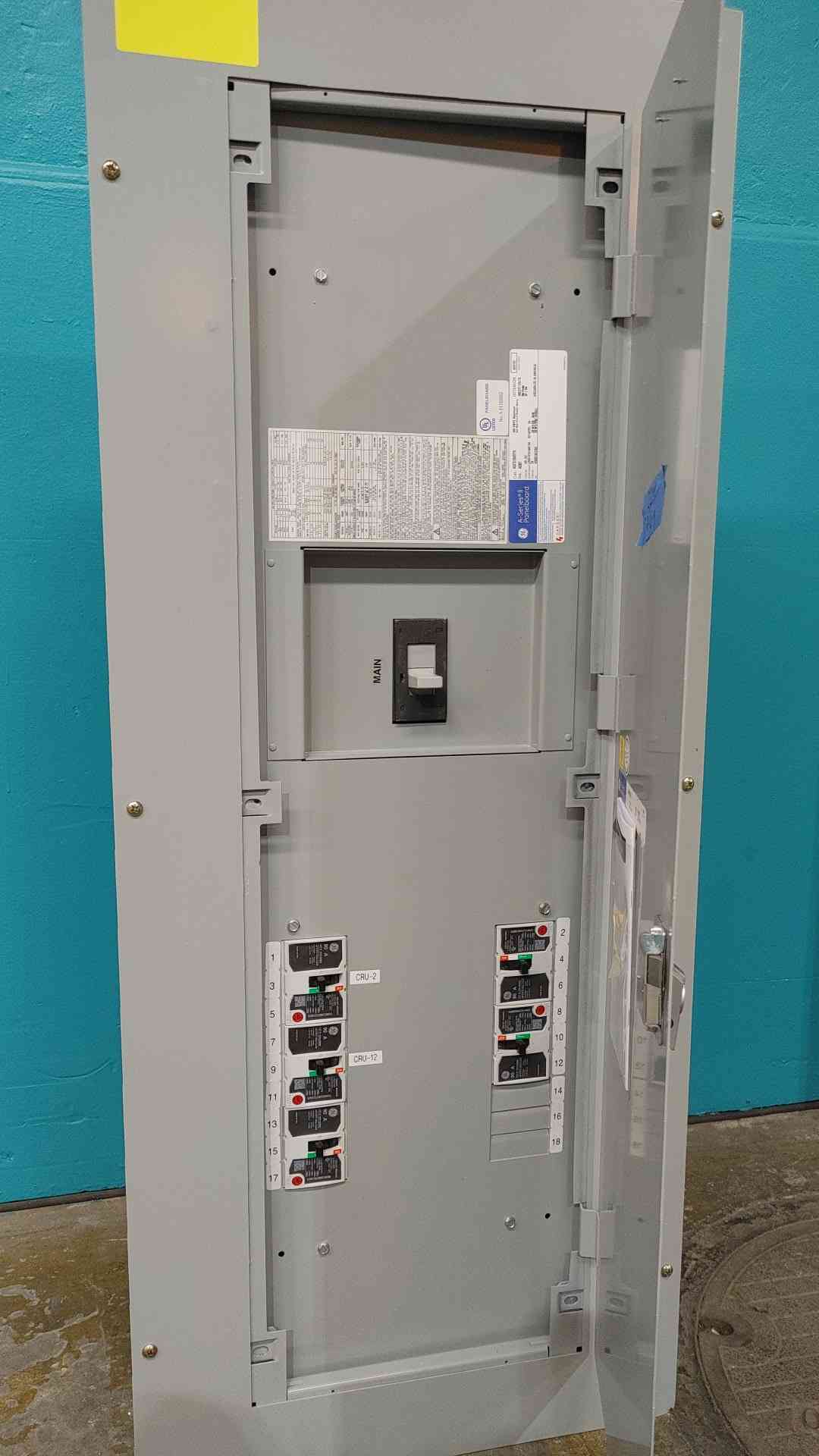 GE A-Series II 400A 480Y/277V 3 Phase Main Breaker Panelboard Loaded 5x TEY 90A