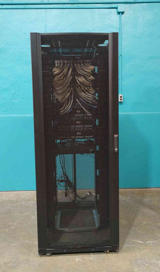 APC NetShelter SX 42U Wide Server Rack Enclosure AR3150 Populated Patch Panels