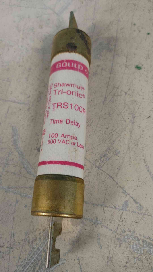 Gould Shawmut TRS100R 100A 600V Class RK5 Time Delay Tri-Onic Fuse Blade Type