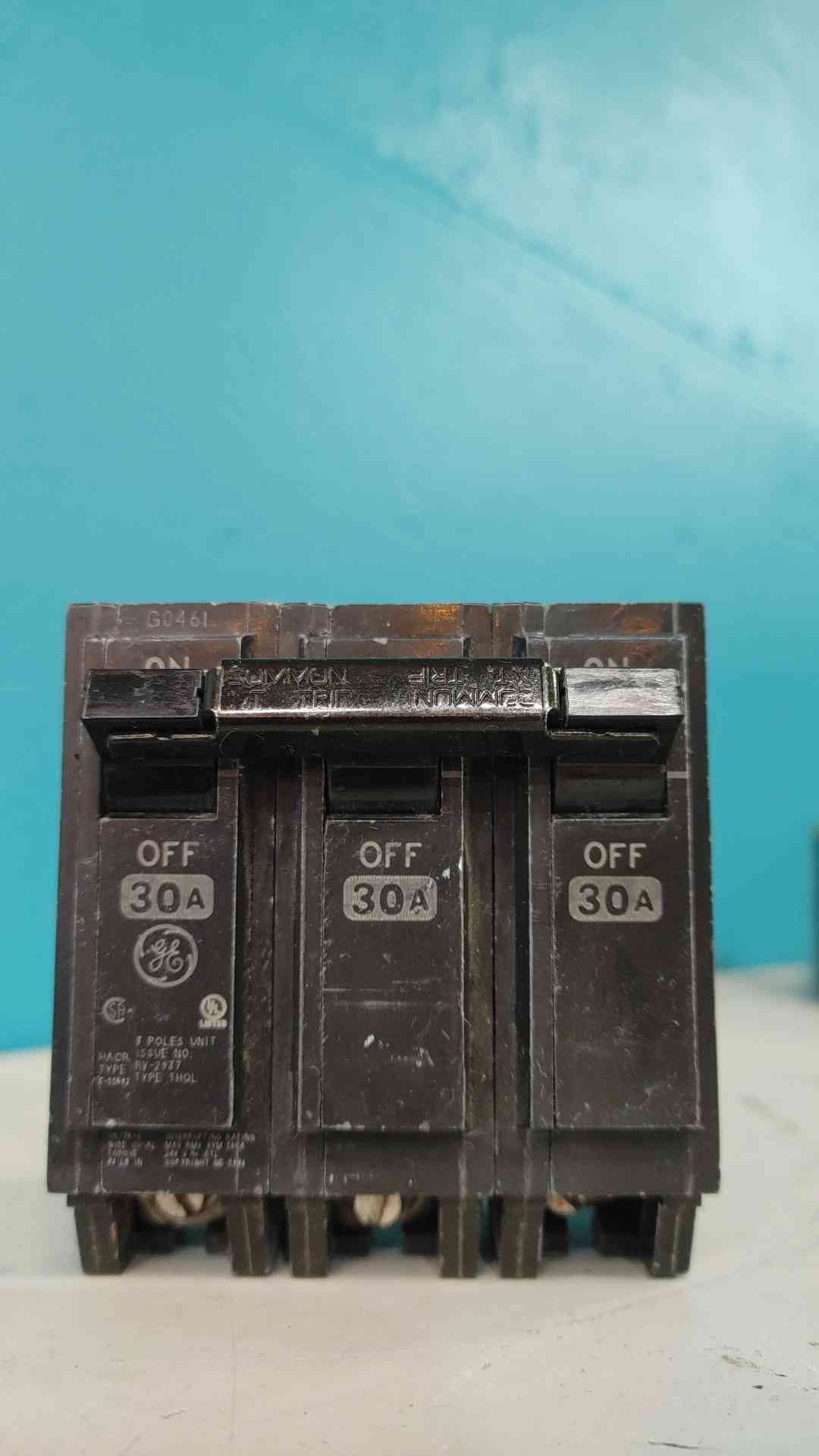 GE THQL32030 30A 3 Pole 240V Plug-In Residential Circuit Breaker THQL 30
