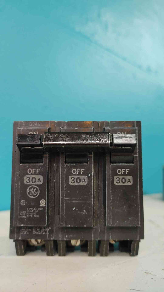 GE THQL32030 30A 3 Pole 240V Plug-In Residential Circuit Breaker THQL 30