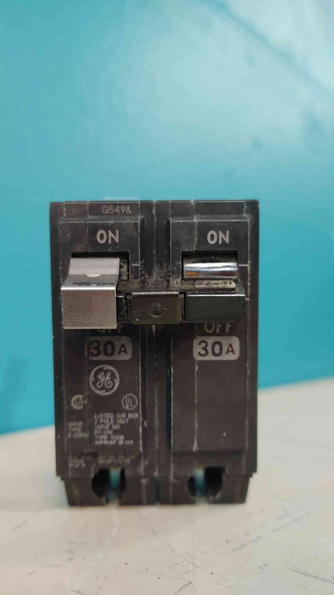 GE THQB2130 30A 2 Pole 120/240V Bolt-On Commercial Breaker THQB 30