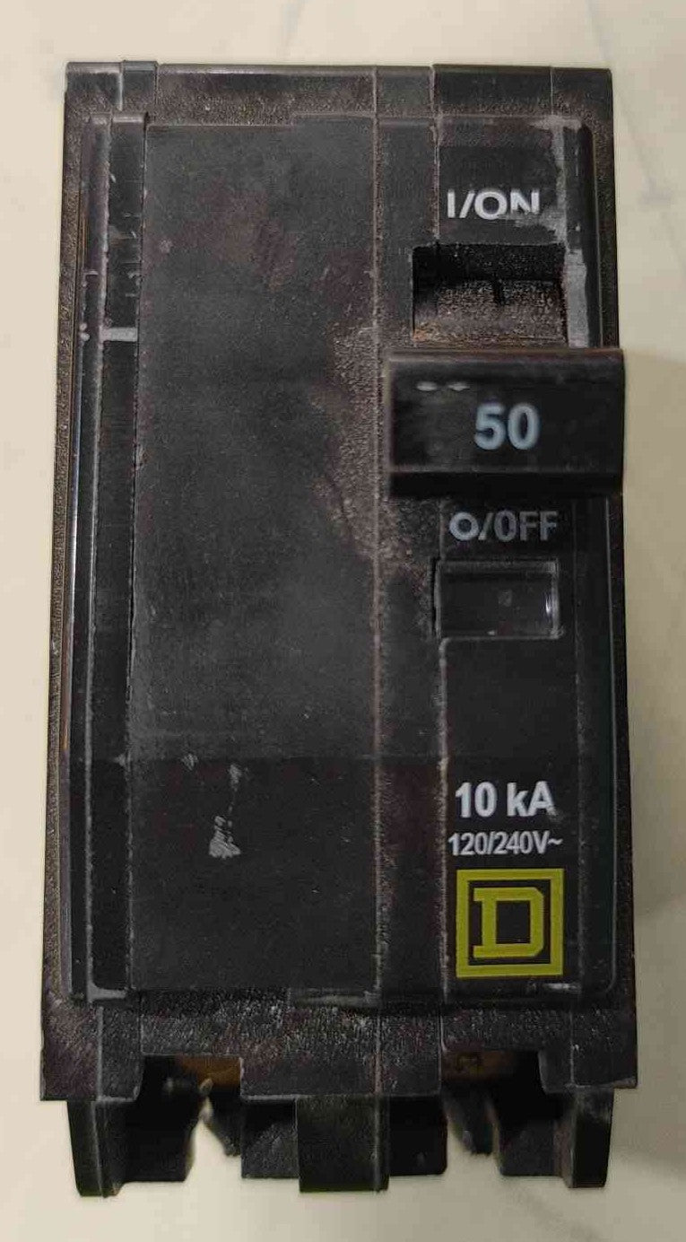 Square D QO250 50A 2 Pole 120/240V Plug-On Circuit Breaker Type QO 50 Amp