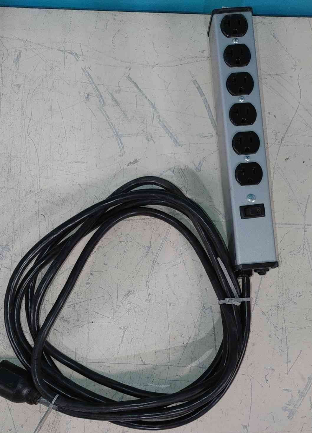 Brooks Power Systems E161154 20A 125V 6 Outlet Metal Power Strip Heavy Duty