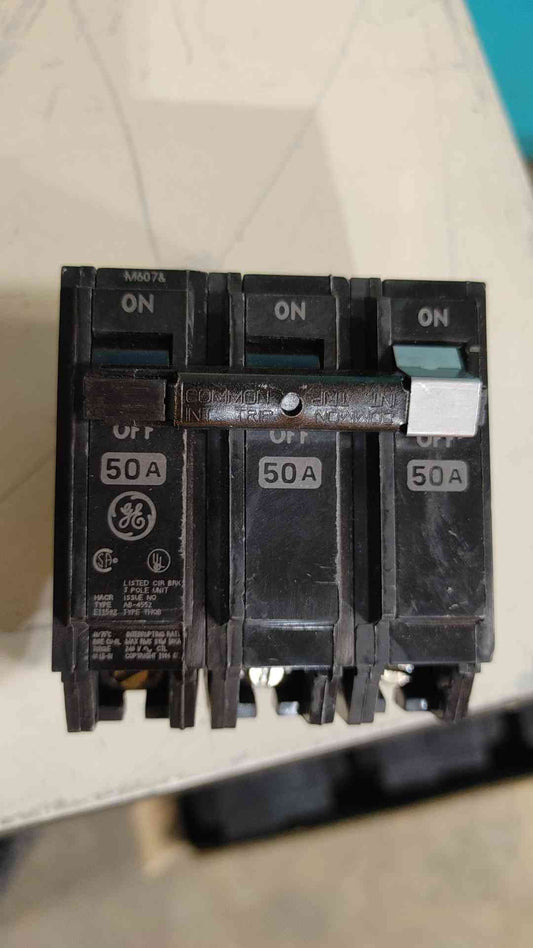 GE THQB32050 50 Amp 3 Pole Bolt On Circuit Breaker Type THQB 50A 240V General Elec