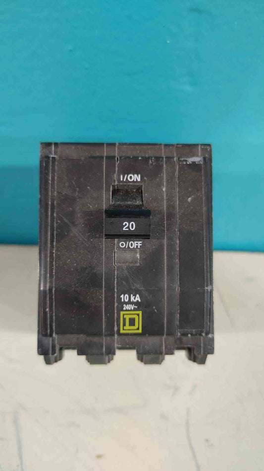 Square D QO320 20A 3 Pole 240V Circuit Breaker Type QO 20 Amp 3-Phase 10kA