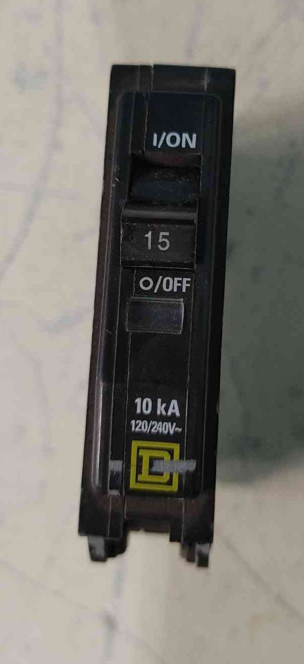 Square D QOB115 15A 1 Pole 120/240V Bolt-On Circuit Breaker Type QOB 15 Amp
