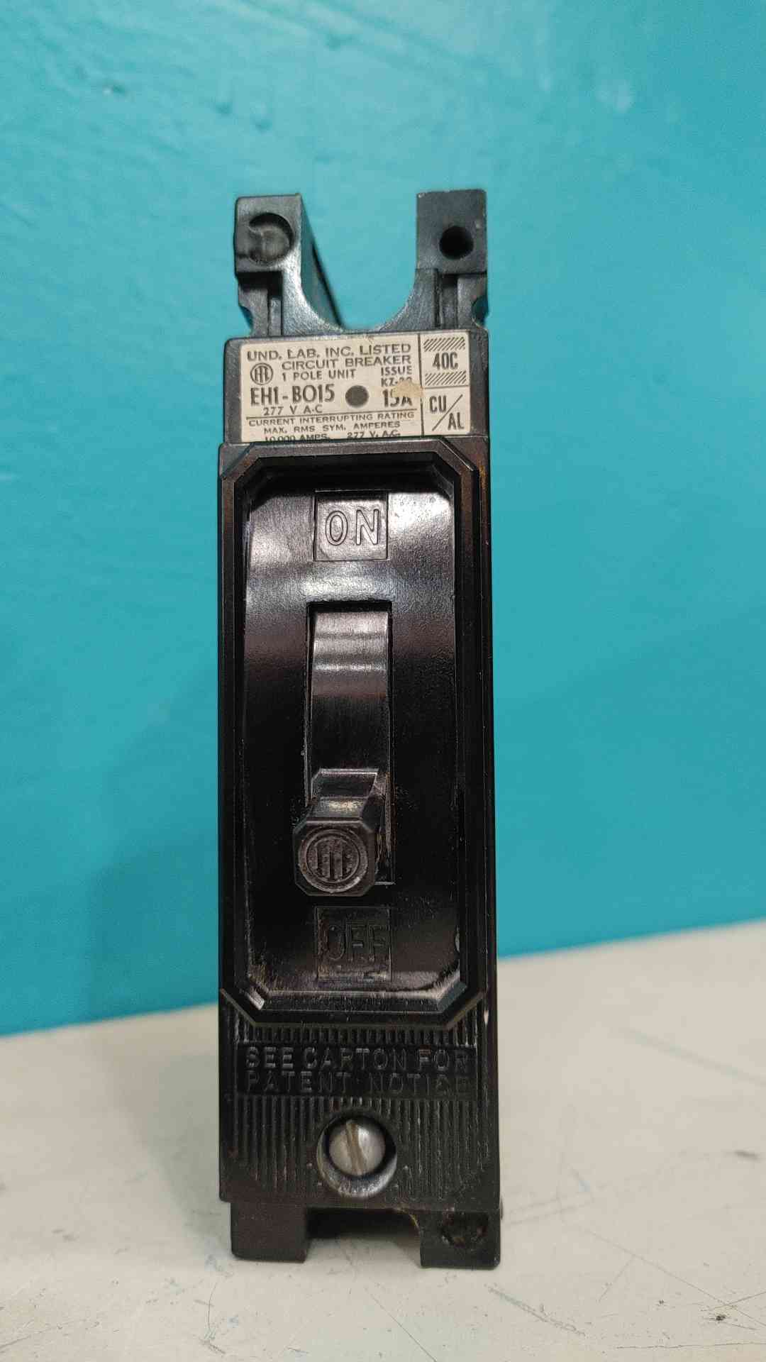 Heinemann ITE EH1-B015 1 Pole 15 Amp 277V Circuit Breaker EH1B015