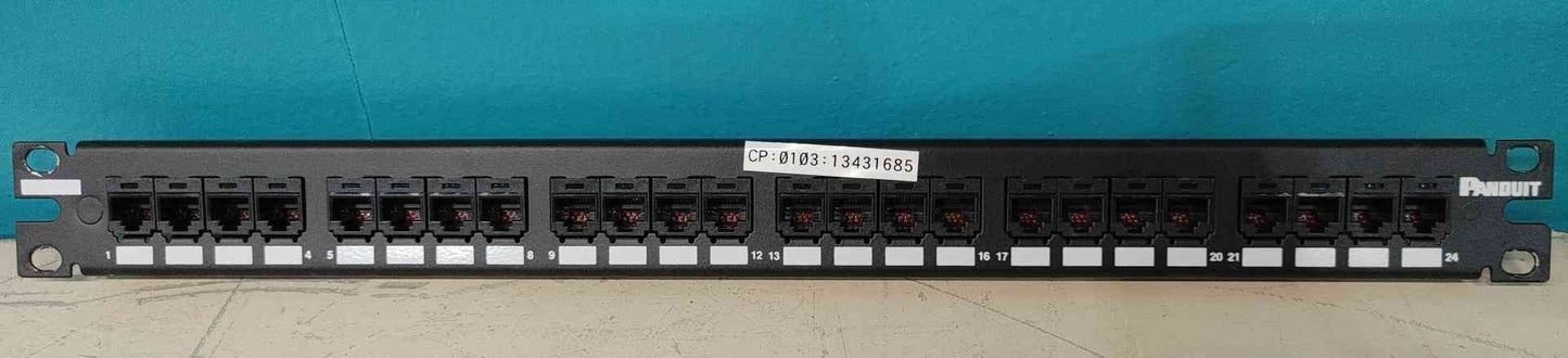 Panduit CP24BLY 24 Port 1U Network Modular Patch Panel Preloaded RJ45