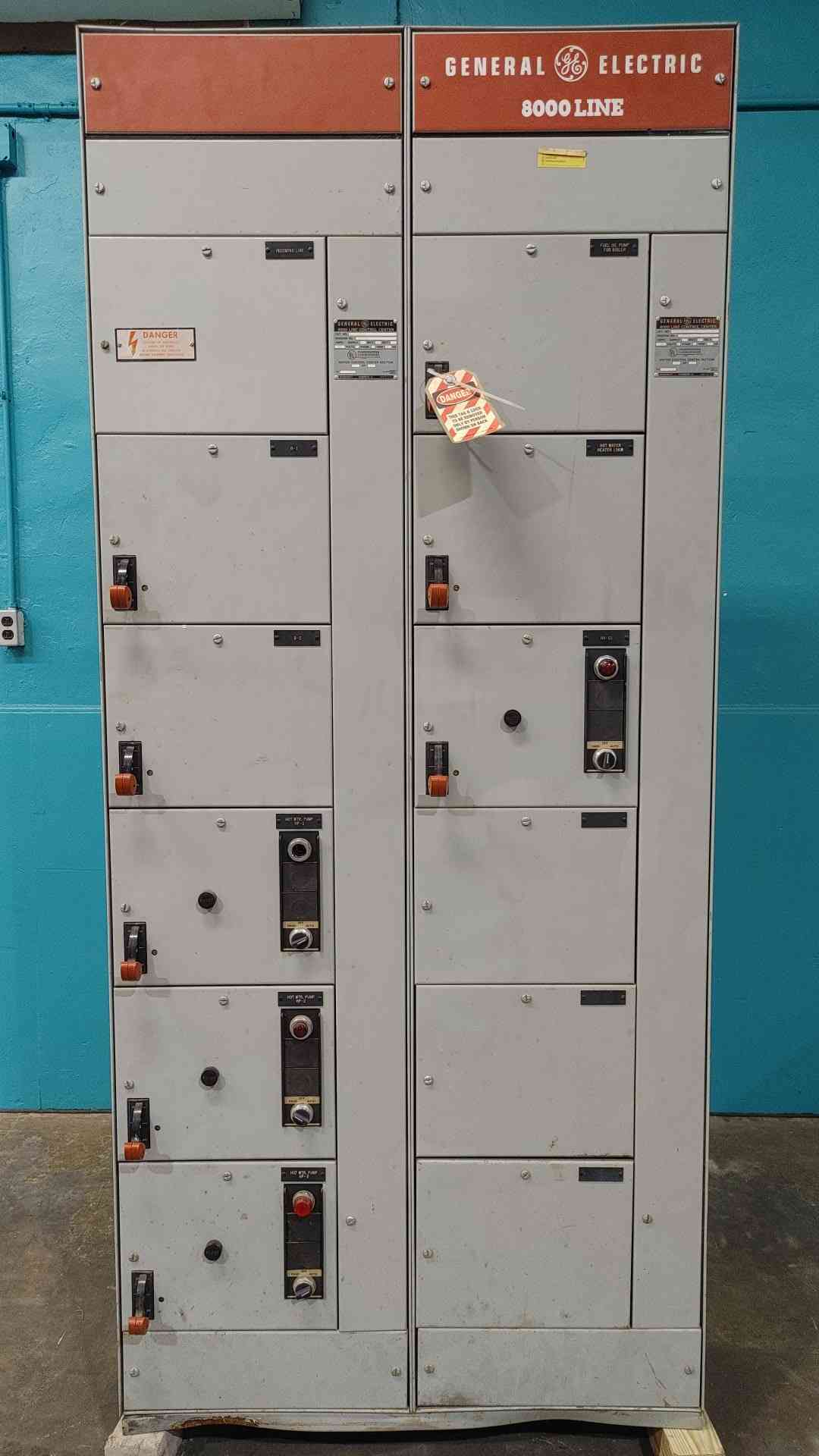 GE 8000 Line Motor Control Center 2 Section 600A 480V MCC 515X0564M01 Buckets