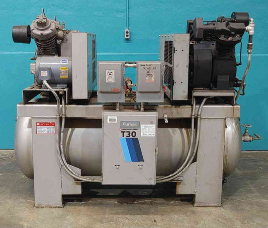 Ingersoll Rand T30 Duplex Air Compressor 7100 10D Pump 7.5HP 230/460V 3PH Tank