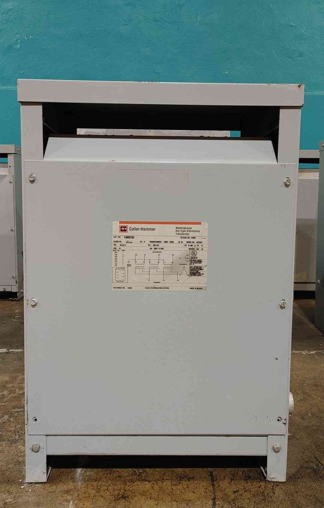 Cutler Hammer 45 kVA K-4 Transformer 480V to 208Y/120V 3Ph Dry Type V48M28T45K