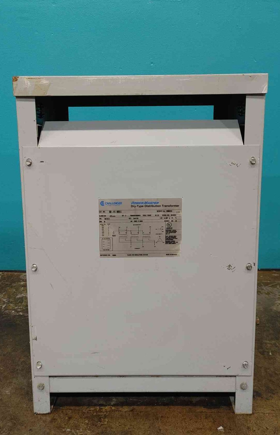 Challenger PowerMaster 30 kVA Transformer 480V to 208Y/120V 3Ph 302-415-MOD.5