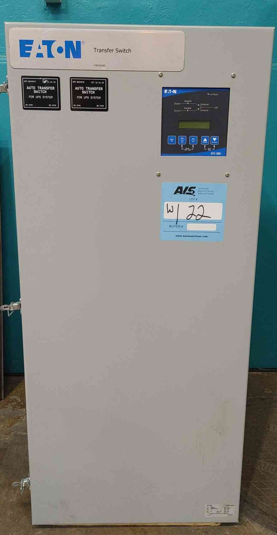 Eaton 100A Automatic Transfer Switch 480V 3Ph 3-Pole ATC-300+ ATH3FDA30100XSU