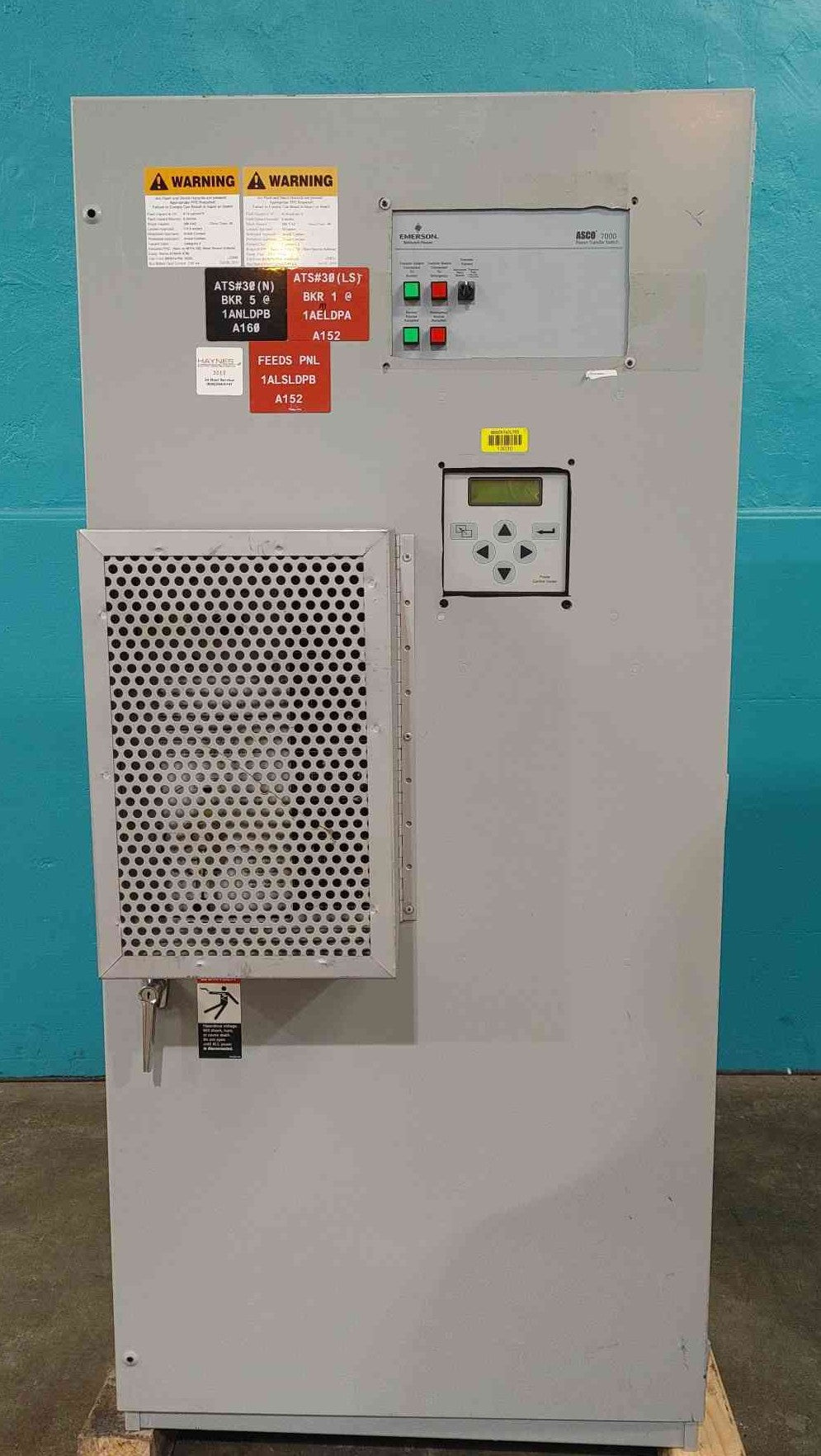 ASCO 7000 Series 400A 208V 3PH Bypass Isolation Transfer Switch E0096203040045XC