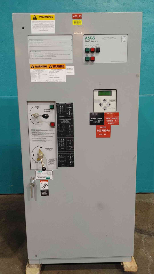 ASCO 7000 Series 260 Amp 480V Bypass Isolation Automatic Transfer Switch ATS