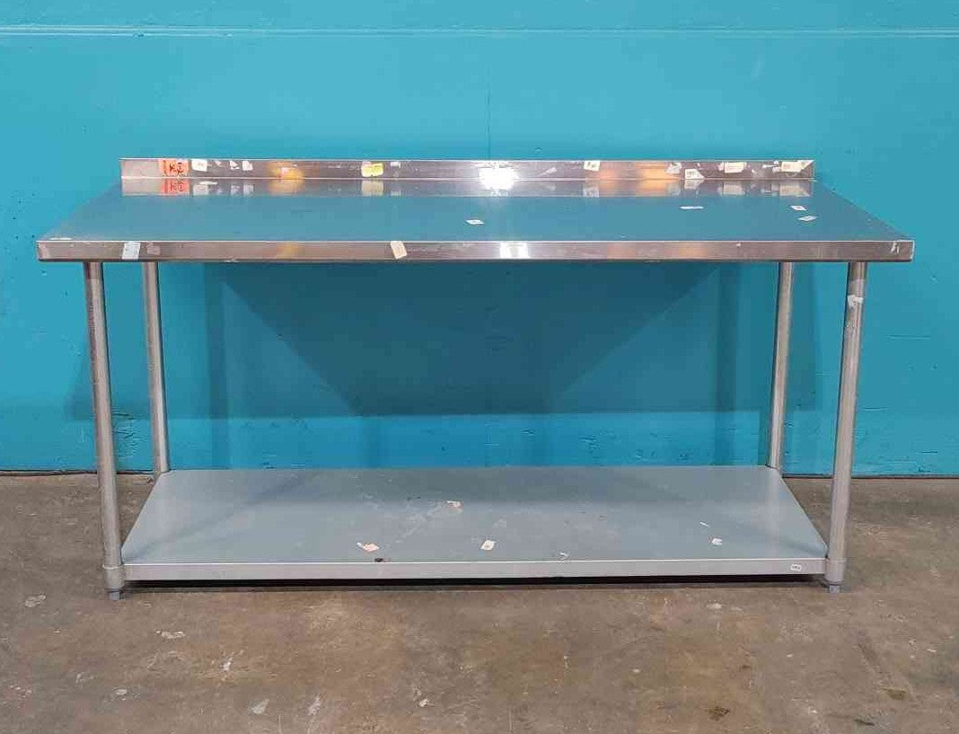 72 x 30 Stainless Steel Commercial Prep Work Table Backsplash Undershelf NSF