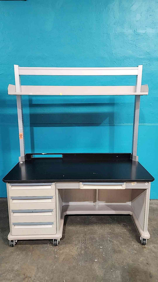 Rolling 63" Lab Desk/Table W/ Shelf & Drawers (SKU: 115250)