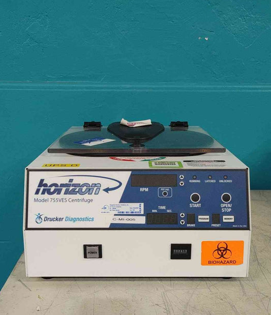 Drucker Diagnostics Horizon 755VES Benchtop Lab Centrifuge 4300 RPM 24 Tube Cap