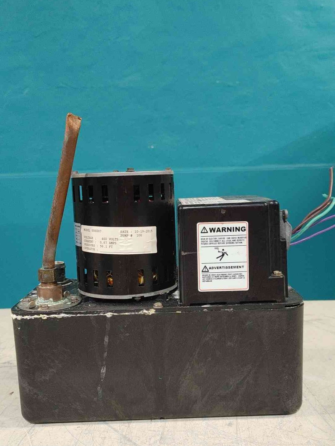 Stulz 806007 Commercial HVAC Condensate Pump 460V High Head 56.1 FT Lift 460 VAC