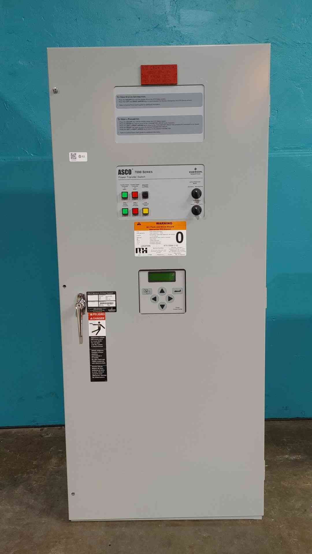 ASCO 7000 Series 115A Automatic Transfer Switch 480V 3Ph ATS J7ADTS030150N5XC