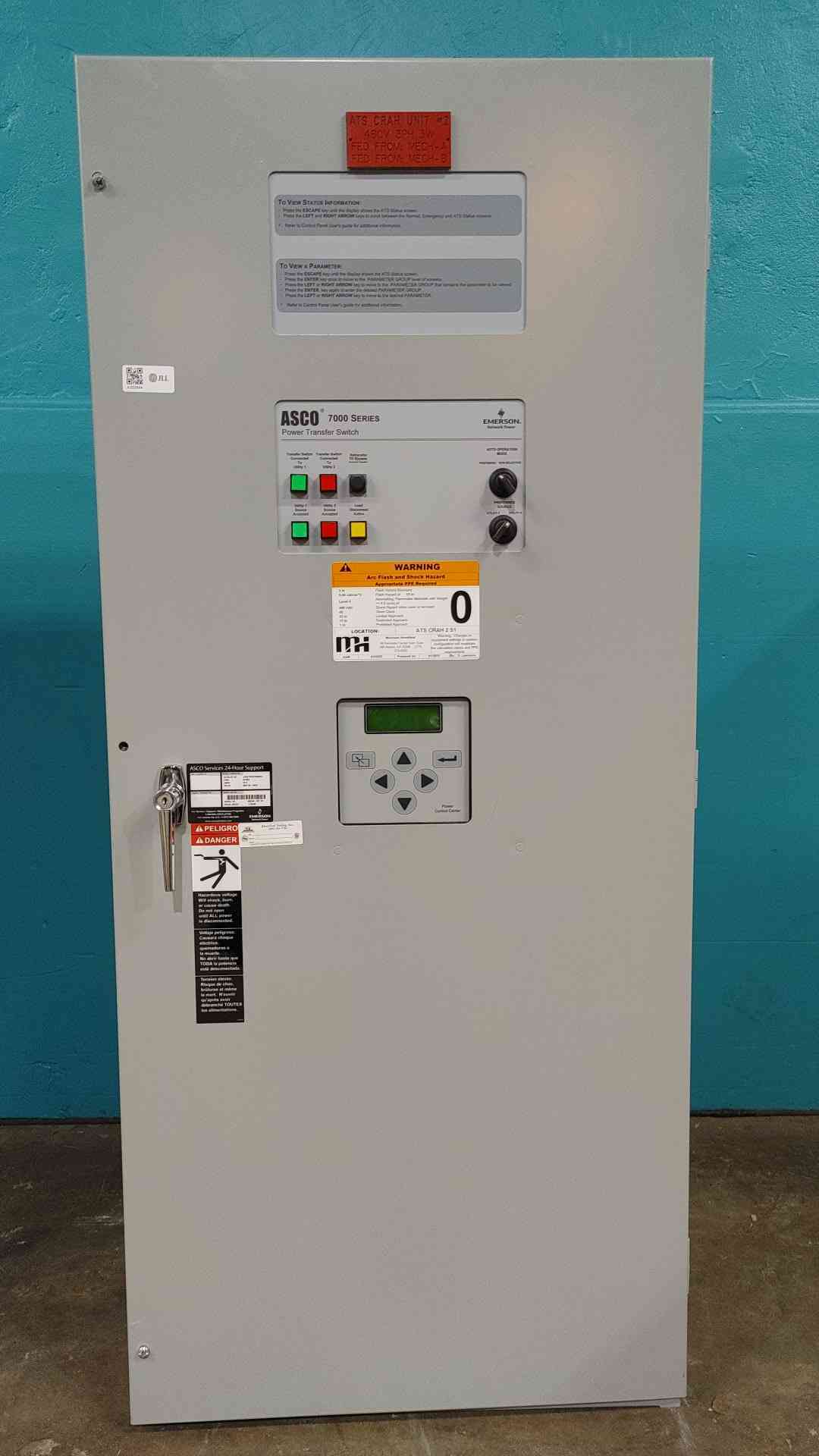 ASCO 7000 Series 30A Automatic Transfer Switch 480V 3Ph ATS J7ADTS030150N5XC