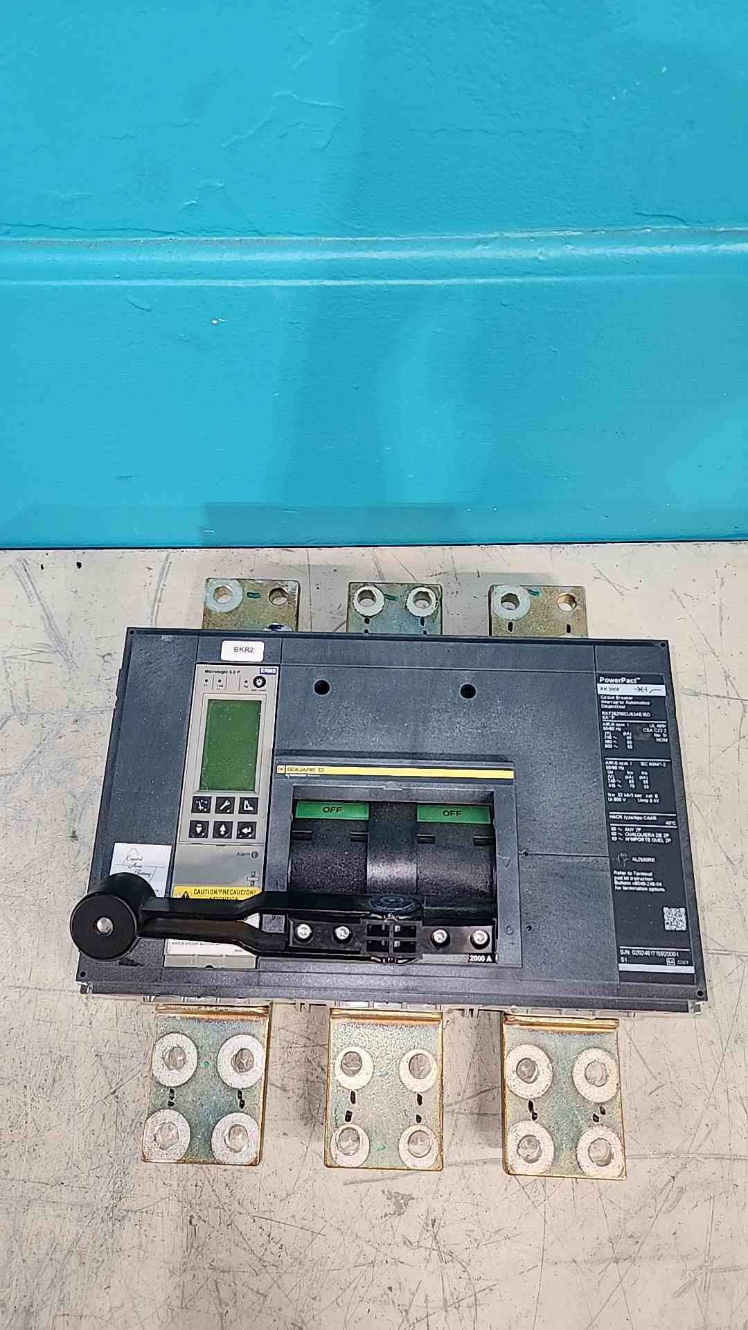 Square D PowerPact RK2000 RKF36200CU63AE1BDSAYP 2000A Circuit Breaker Micrologic